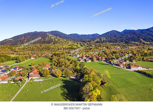 Arzbach, near Wackersberg, Isarwinkel, aerial view, Upper Bavaria, Bavaria, Germany, Europe