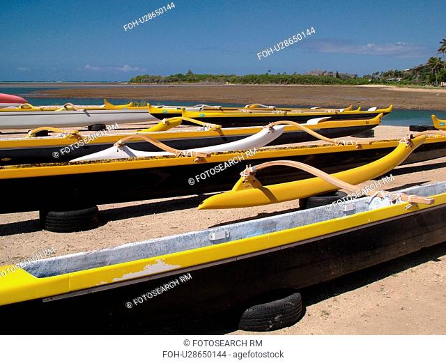 Kuliouou, Oahu, Honolulu, HI, Hawaii, Kuliouou Beach Park, Maunalua Bay, outrigger sea canoes