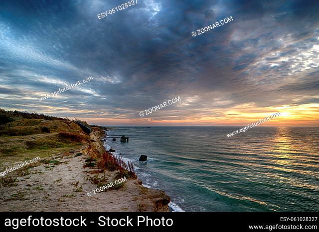 Sundown at the Cliff of Ahrenshoop in Germany