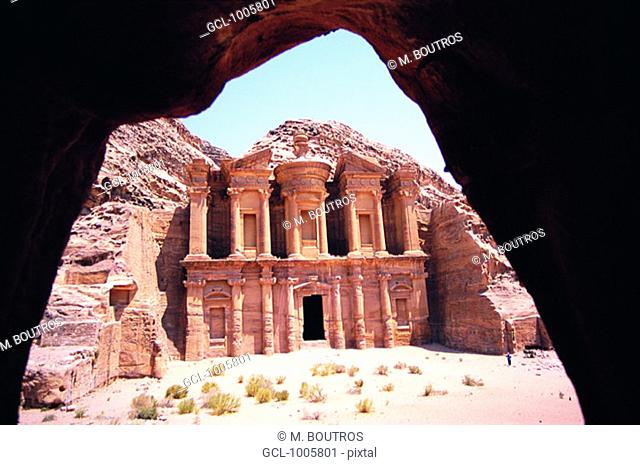 Facade of Ed Deir (The Monastery) in Petra, Jordan