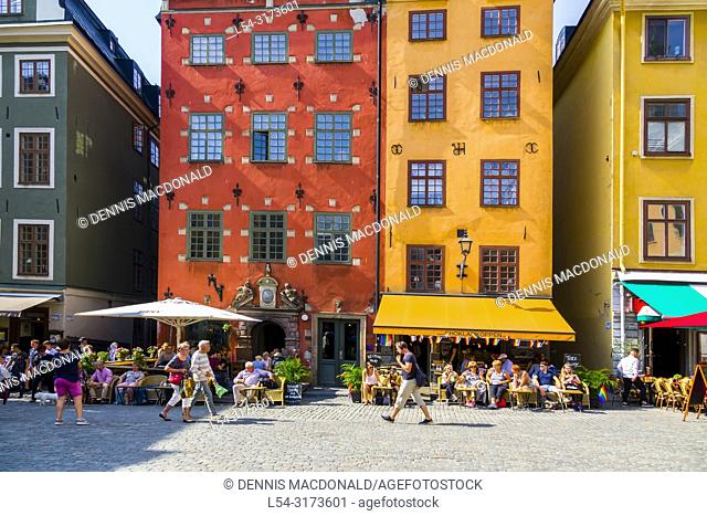 Stortorget square Gamla Stan Old Town tourist destination in Stockholm is the capital and largest city of Sweden