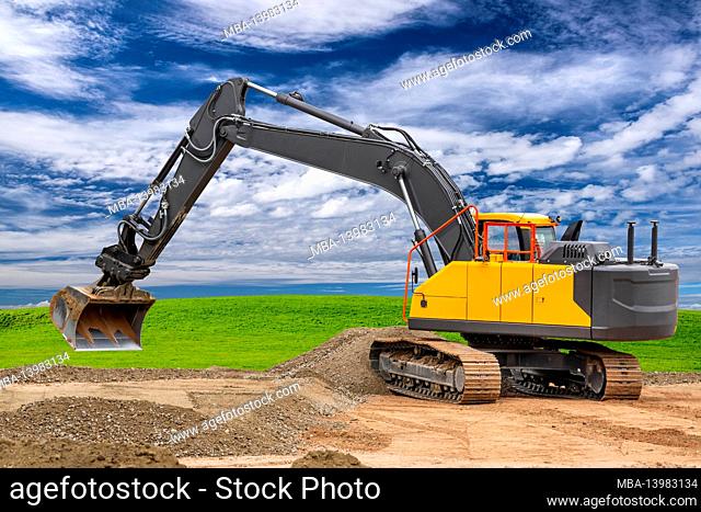 Excavator on a construction site