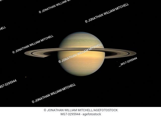 SOL SYSTEM Saturn -- 23 Jul 2008 -- As Saturn advances in its orbit toward equinox and the sun gradually moves northward on the planet