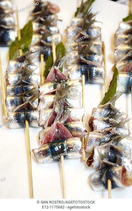 Italy, Venice, Laguna, Islands, the market of the Rialto sardins