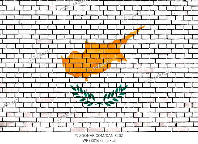 flag of Cyprus painted on brick wall