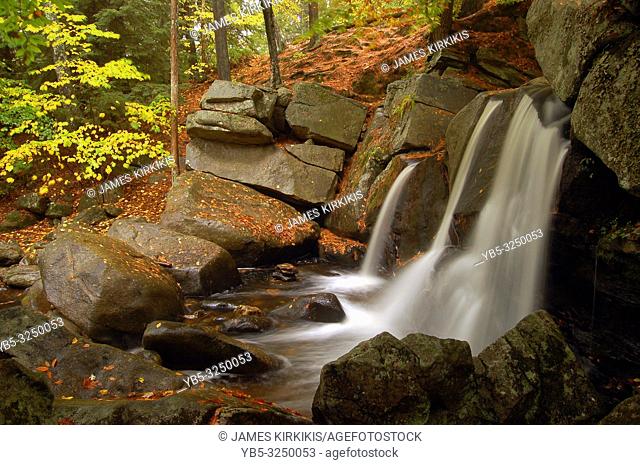A waterfall in autumn