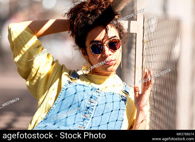 young woman, urban, style, portrait