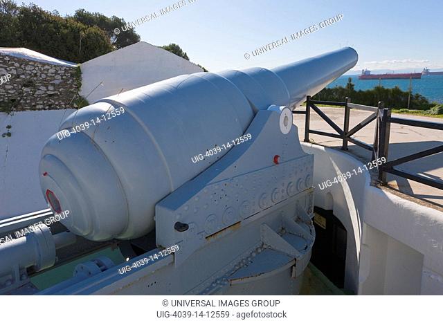 Gibraltar, 100 ton gun dating from 1880's at Napier of Magdala Battery, Rosia Bay