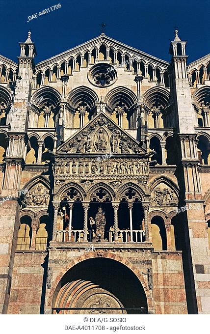 Italy - Emilia-Romagna Region - Ferrara. Historical Ferrara. UNESCO World Heritage List, 1995, 1999. St. George Cathedral. Detail of architecture