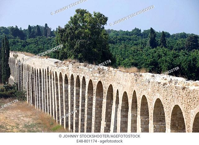 Old turkish aquaduct lohamei hagetaott kibbutz acco. Israel