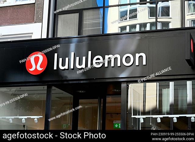 07 September 2023, North Rhine-Westphalia, Cologne: Logo of canadian sports fashion label lululemon on a store. Photo: Horst Galuschka/dpa