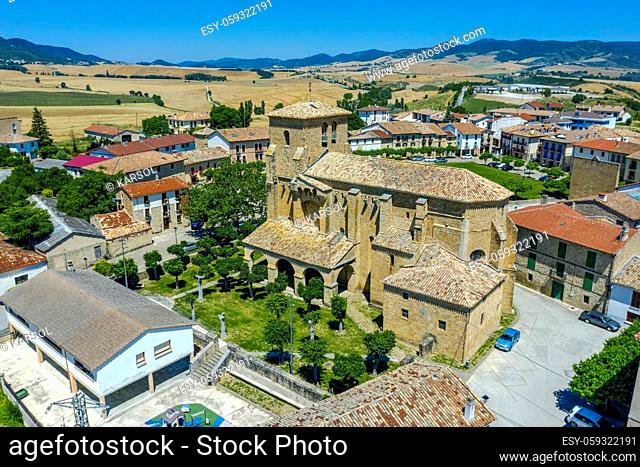 Fortress of the Assumption Church in Urroz Villa. Pamplona Spain