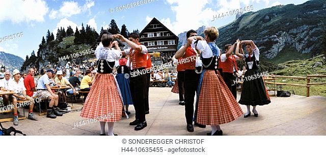 10635455, alp, party, Appenzell, Bollenwies, no model release, panorama, Switzerland, Europe, dancing, national costume dance