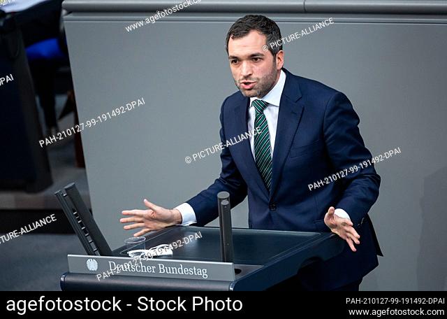 27 January 2021, Berlin: Konstantin Kuhle (FDP) speaks at the plenary session in the German Bundestag. The main topics of the 205th session of the 19th...