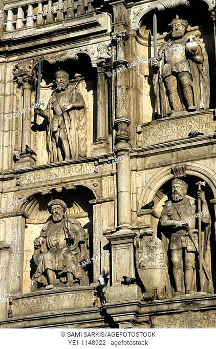 Detail of the Arco de Santa Maria, the medieval entrance to the city of Burgos, Castille, Spain