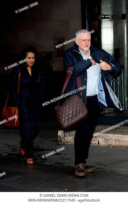 Andrew Marr Show Arrivals at the BBC Television Centre. Featuring: Laura Alvarez, Jeremy Corbyn Where: London, United Kingdom When: 29 Nov 2015 Credit: Daniel...
