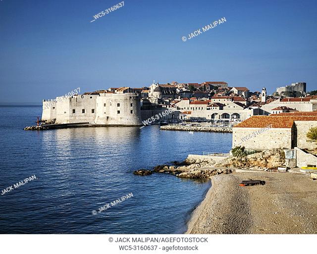 dubrovnik old town view and adriatic coast in croatia balkans