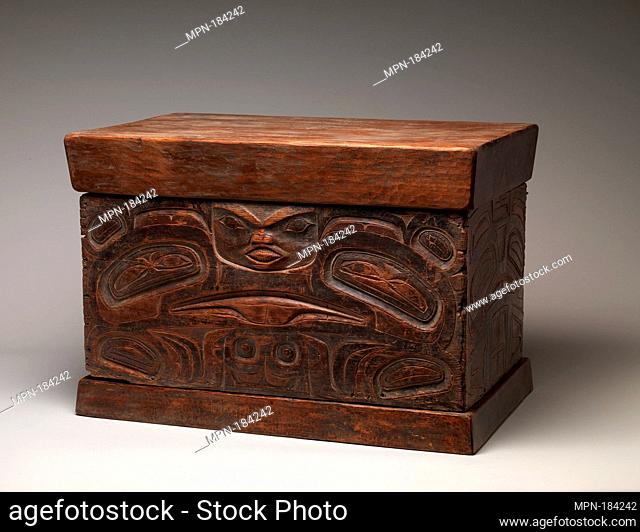 Storage Chest. Date: 1780-1820; Geography: United States, Alaska; Culture: Tlingit or Tsimshian; Medium: Wood, pigment; Dimensions: H. 12 3/4 x W