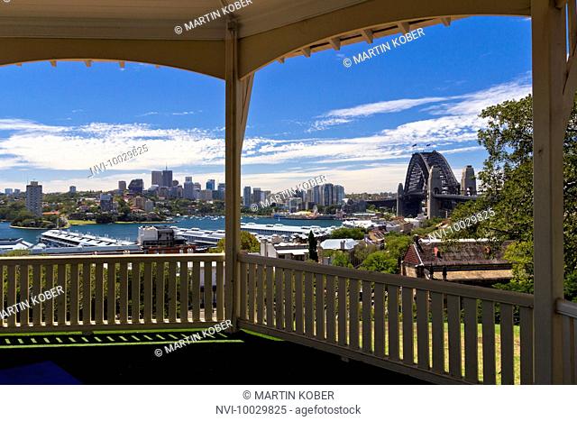 The Harbor Bridge overlooking the harbor, Sydney, Australia