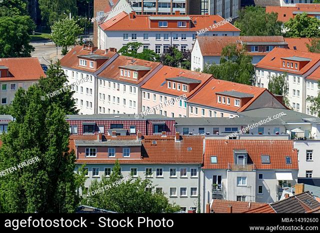 Modern residential buildings, Rostock, Mecklenburg-Western Pomerania, Germany, Europe
