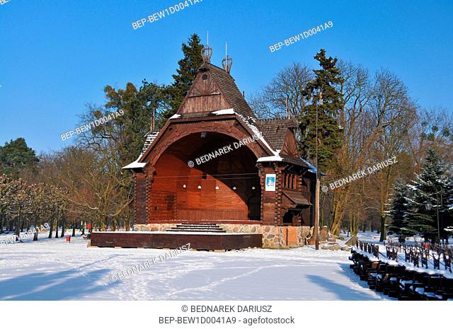 Wooden bandstand in Ciechocinek, Kuyavian-Pomeranian Voivodeship, Poland