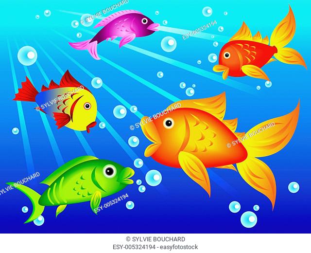 Colourful cartoon fish Stock Photos and Images | agefotostock