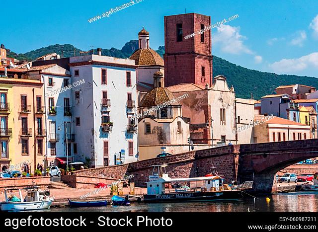 The church of the village of Bosa, along the river Tenno, in Sardinia