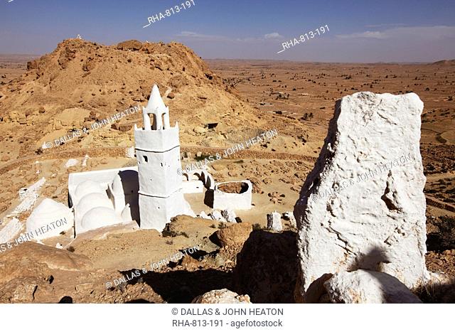 Seven Sleepers Mosque, Chenini, Sahara Desert, Tunisia, North Africa, Africa