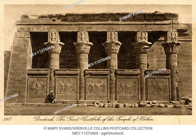 The Great Vestibule ('Offering Hall') of the Temple of Hathor at Dendera - Egypt, North Africa - Card series (5/8)