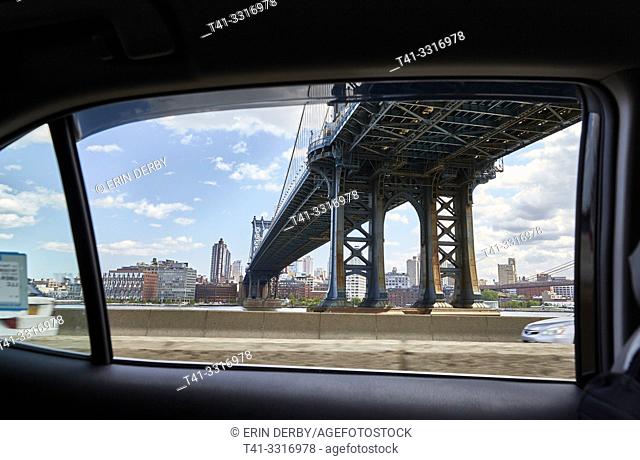 Manhattan Bridge Through Taxi