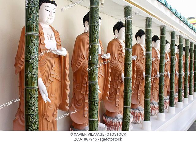 Buddha statues in the Kek Lok Si temple, Penang, Malaysia