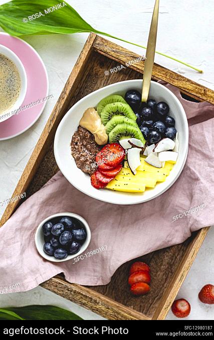 Chocolate Porridge With Fruits
