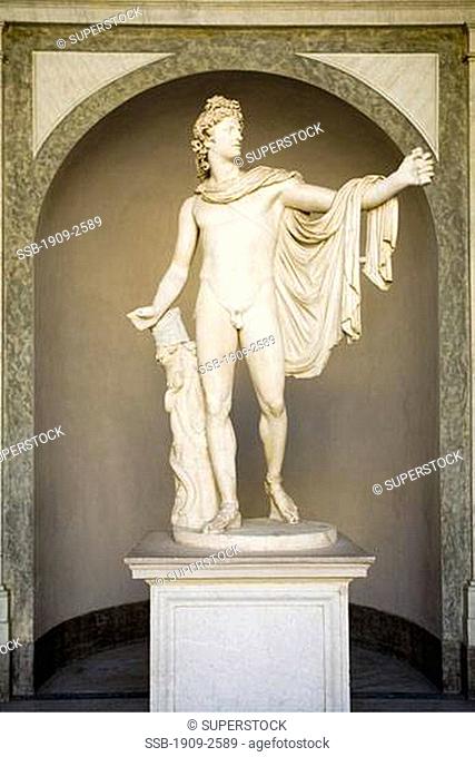 Vatican Museum Apollo del Belvedere roman statue a copy of the Greek original Rome Italy italia Europe EU