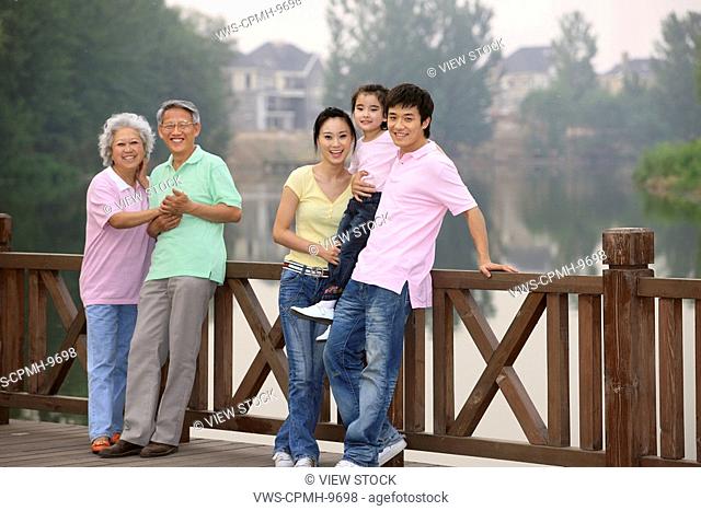 Chinese Families Picnicing Outdoors, Beijing, China