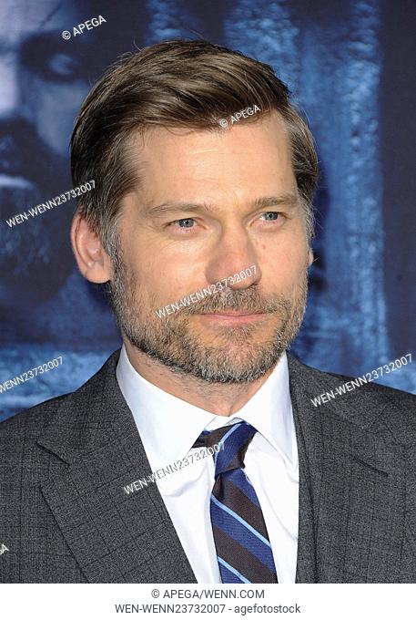Premiere of 'Game of Thrones' Season 6 - Arrivals Featuring: Nikolaj Coster-Waldau Where: Los Angeles, California, United States When: 10 Apr 2016 Credit:...