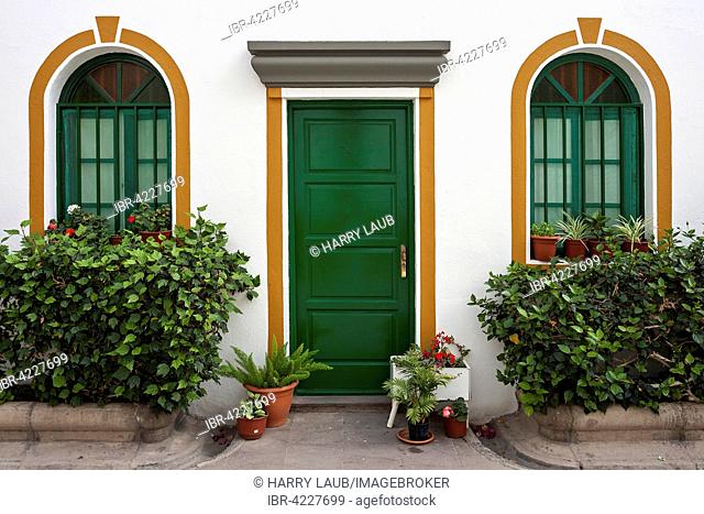 Typical home entrance, Puerto de Mogan, Gran Canaria, Canary Islands, Spain, Europe
