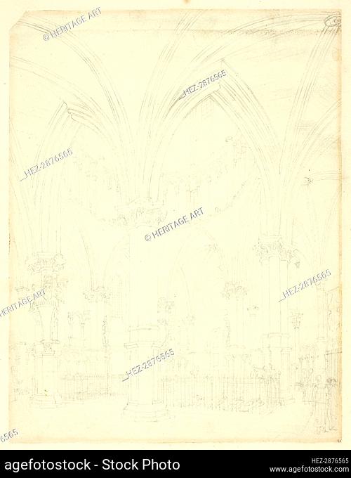 Study for Temple Church, from Microcosm of London, c. 1809. Creator: Augustus Charles Pugin