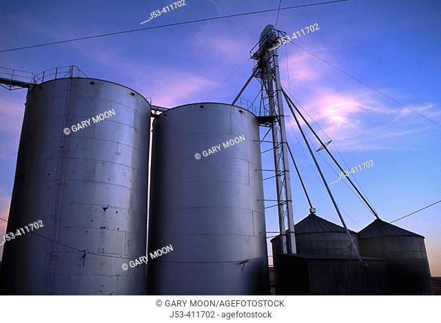 Grain storage bins, USA