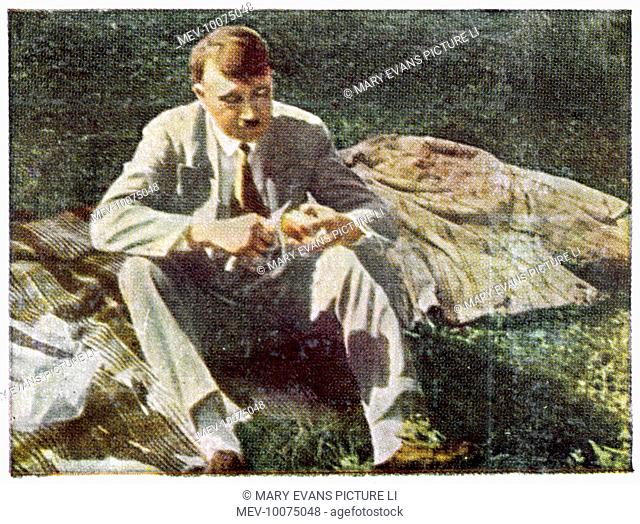 ADOLF HITLER Relaxing on the lawn at Berchtesgaden, circa 1933