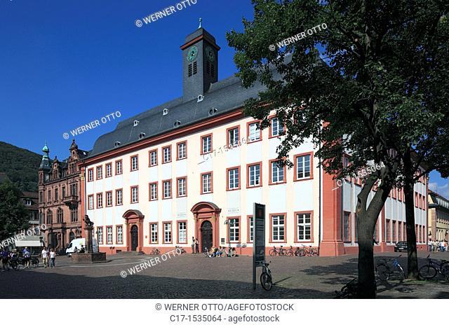 Germany, Heidelberg, Neckar, Rhine-Neckar area, nature reserve Neckartal-Odenwald, Bergstrasse, Odenwald, Baden-Wuerttemberg, old town, University of Heidelberg