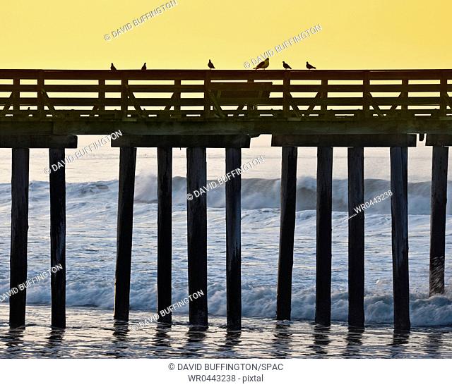 Pier by the Ocean at Sunrise