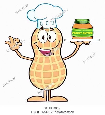 Chef Peanut Cartoon Character Holding A Jar Of Peanut Butter, Stock Vector,  Vector And Low Budget Royalty Free Image. Pic. ESY-036654812 | agefotostock