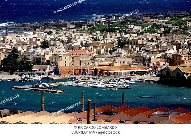 Cityscape, Favignana, Favignana island, Sicily, Italy