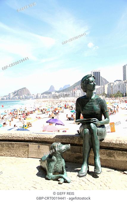 Statue Clarice Lispector, Leme Beach, 2016, Leme, Rio de Janeiro, Brazil