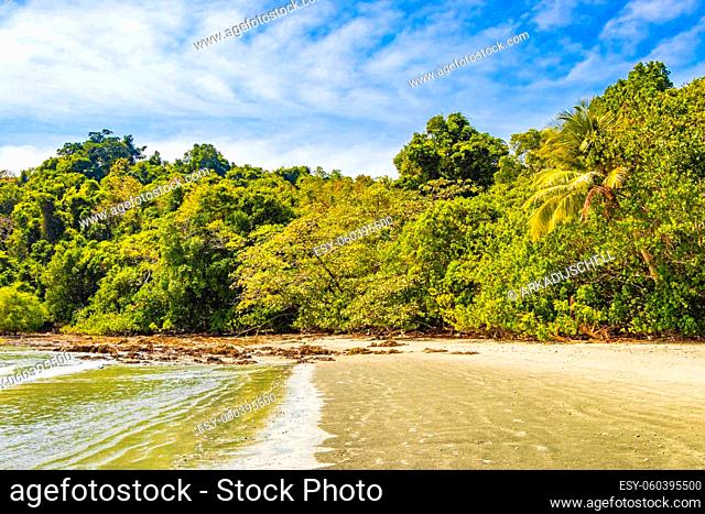 Rocky corner at tropical Paradise island Koh Phayam Aow Yai Beach landscape panorama view in Ranong Thailand