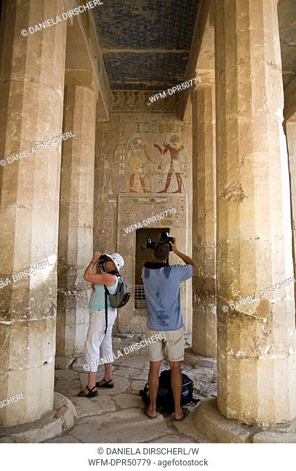 Tourists at Queen Hatshepsut Temple, Luxor, Egypt