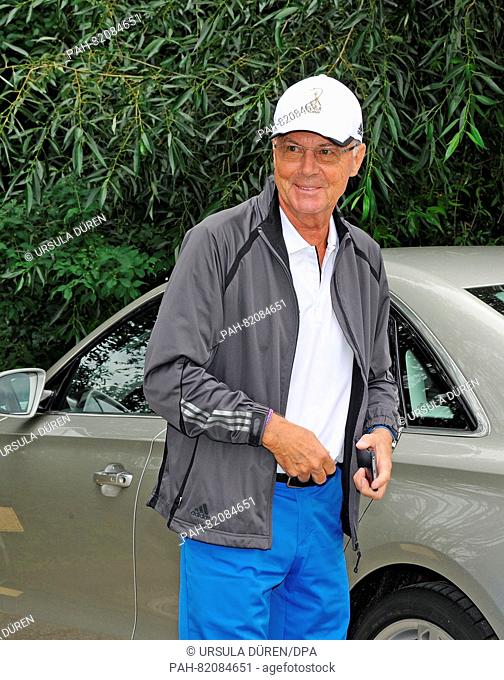 Football legend Franz Beckenbauer arrives at the golf course in the context of the 29th Kaiser Cup golf tournament of the Franz-Beckenbauer-foundation at the...