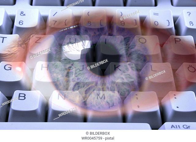 keyboard and an eye