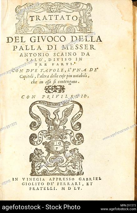 Antonio Scaino, Trattato del Giuoco della palla (1555)