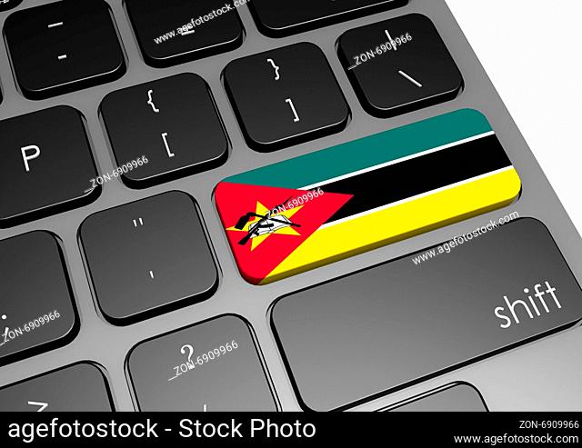 Mozambique keyboard image with hi-res rendered artwork that could be used for any graphic design